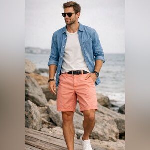 American Eagle Peach Coral Shorts Men’s Size 31 Casual Cotton Summer Shorts AEO